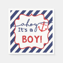 Ahoy! Das ist ein Junge! Nautical Baby Showpapier  Serviette