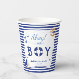 Ahoy! Das ist ein Junge! Sailor Marine Blue Baby D Pappbecher