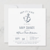 Ahoy! Das ist ein Junge! Square Baby Shower Einlad Einladung (Vorderseite)