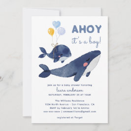 AHOY! Das ist ein Junge! Whale Mama Babydusche Einladung