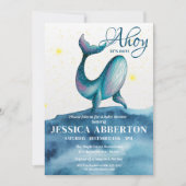 Ahoy, das ist eine Baby-Kinderdusche Einladung (Vorderseite)