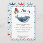 Ahoy, das ist eine Baby-Kinderdusche Einladung (Vorne/Hinten)