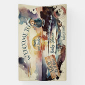 Ahoy, das ist eine Baby-Teddy-Baby-Dusche. Banner (Vertikal)