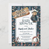 Ahoy, das ist eine Baby-Teddy-Baby-Dusche. Einladung (Vorderseite)