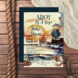 Ahoy, das ist eine Baby-Teddy-Baby-Dusche. Einladung