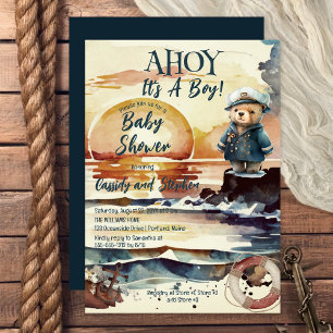Ahoy, das ist eine Baby-Teddy-Baby-Dusche. Einladung