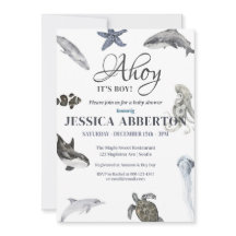 Ahoy, das ist eine Junge Watercolor Babydusche