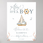Ahoy! Das ist Junge! Babydusche für Nautical Boat  Poster (Vorne)