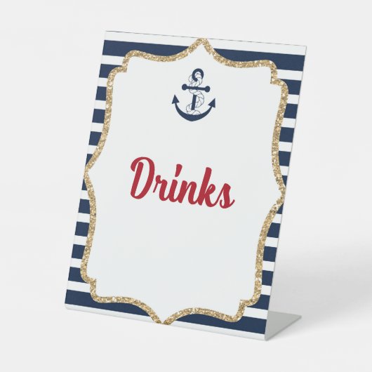 Ahoy Drinks Drink Table Party signieren Sockelschild (Vorderseite)