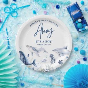 Ahoy! Ein Junge, Unter dem Meer Jungen-Baby-Party Pappteller