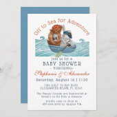 Ahoy, ein kleines Baby Einladung (Vorne/Hinten)