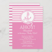 Ahoy! Eine Mädchen-Kinderdusche zur Einladung (Vorne/Hinten)