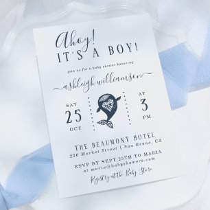 Ahoy! Einladung für die Kinderdusche von Nautical 
