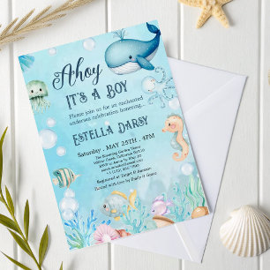 Ahoy! Einladung unter der Sea Boy Baby Dusche