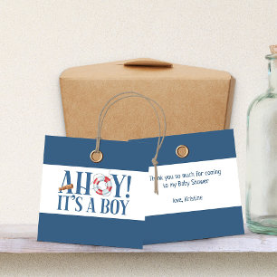Ahoy Es a Boy Blue Typografie Vielen Dank Geschenkanhänger