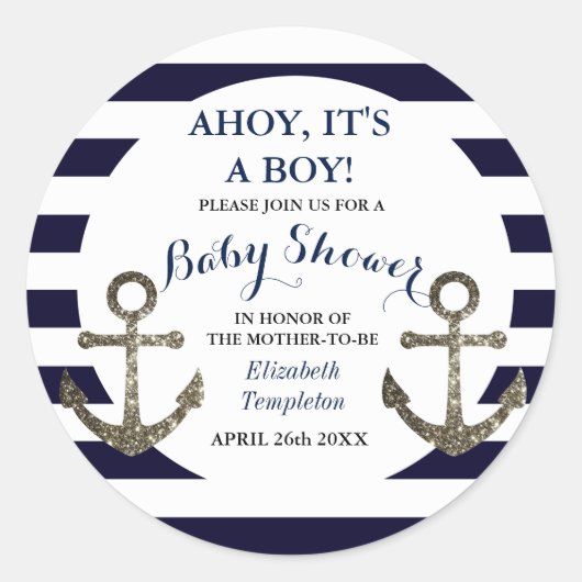 Ahoy Es ist ein Baby-Baby-Aufkleber Runder Aufkleber (Vorderseite)