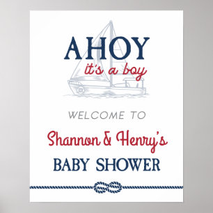 Ahoy Es ist ein Baby-Baby-Dusche Begrüßungszeichen Poster