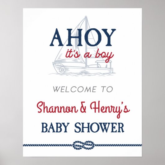 Ahoy Es ist ein Baby-Baby-Dusche Begrüßungszeichen Poster (Vorne)