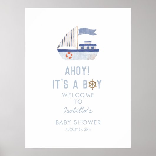 Ahoy Es ist ein Baby-Dusche Begrüßungszeichen Poster (Vorne)