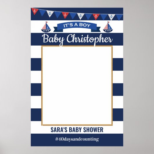 Ahoy Es ist ein Baby Dusche Foto Prop Frame Poster (Vorne)