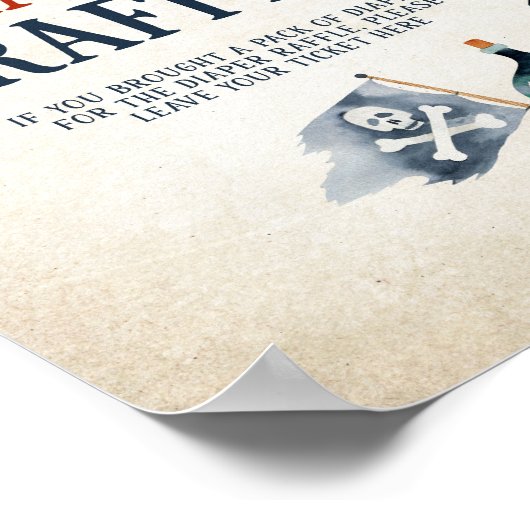 Ahoy Es ist ein Baby Duschkabine Windeln Raffelzei Poster (Ecke)