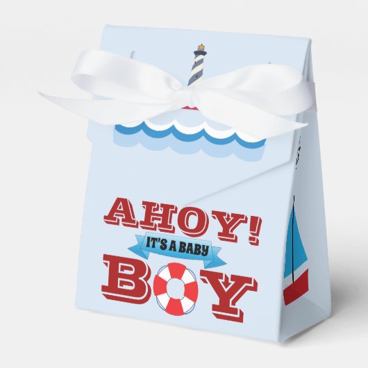 Ahoy Es ist ein Baby Junge, Gefallen Box Geschenkschachtel (Vorderseite)