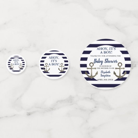 Ahoy Es ist ein Baby-Kinderdusche Confetti Konfetti (Rückseiten)