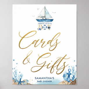 Ahoy Es ist ein Baby Nautical Baby Shower Cards Ge Poster