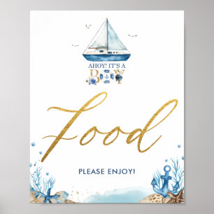 Ahoy Es ist ein Baby Nautical Baby Shower Food Sig Poster