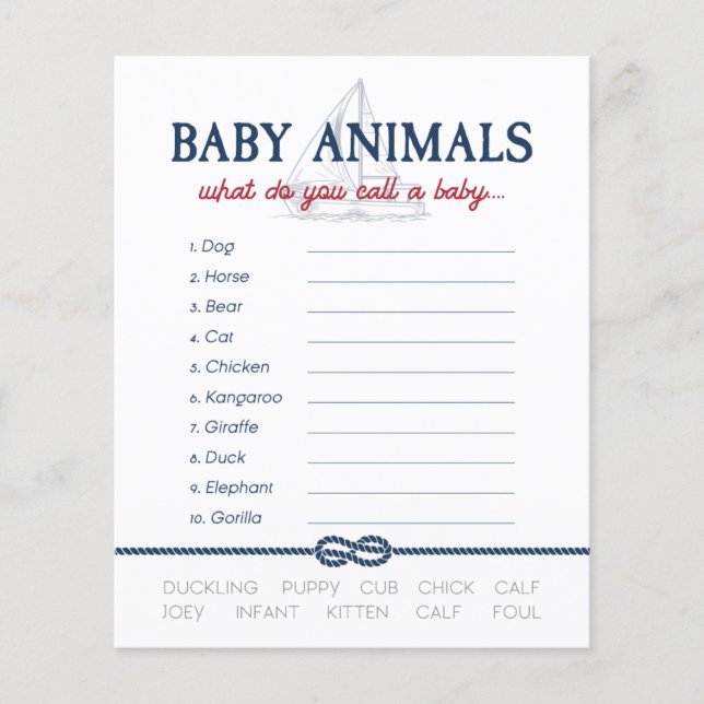 Ahoy Es ist ein Baby Nautical Shower Baby Animals  (Vorderseite)
