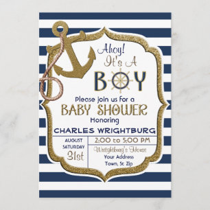 Ahoy Es ist ein Baby Nautical Theme Baby Einladung