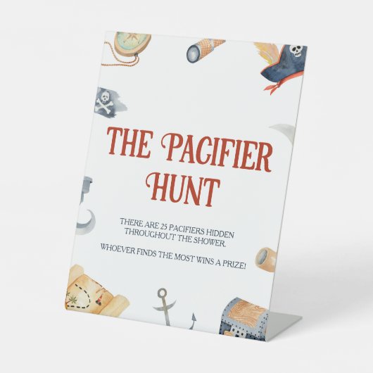 Ahoy Es ist ein Baby Shower Schnuller Hunt Sockelschild (Vorderseite)