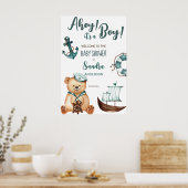 Ahoy es ist ein Baby Teddy Bär Baby Dusche Willkom Poster (Küche)