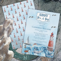 Ahoy Es ist ein Boy Lighthouse Ocean Baby Shower