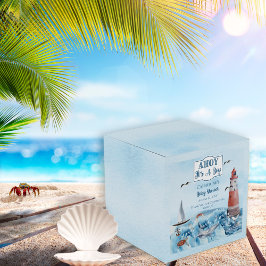 Ahoy Es ist ein Boy Lighthouse Ocean Baby Shower Geschenkschachtel