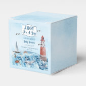 Ahoy Es ist ein Boy Lighthouse Ocean Baby Shower Geschenkschachtel (Vorderseite)
