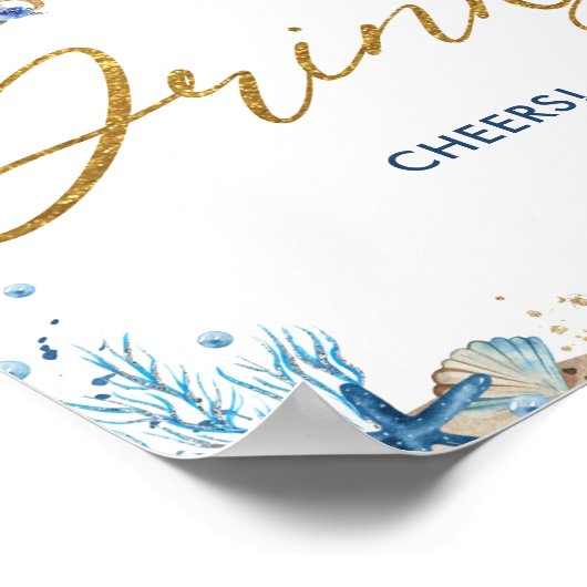 Ahoy Es ist ein Boy Nautical Baby Dusche Drinks Ch Poster (Ecke)