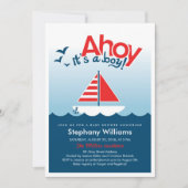 Ahoy es ist ein Boy Nautical Baby Shower Invite Einladung (Vorderseite)