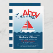 Ahoy es ist ein Boy Nautical Baby Shower Invite Einladung (Vorne/Hinten)