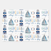 Ahoy! Es ist ein Boy Nautical Themed Customizable Geschenkpapier Set (Vorderseite 3)