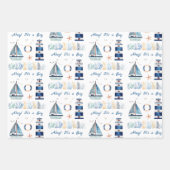 Ahoy! Es ist ein Boy Nautical Themed Customizable Geschenkpapier Set (Vorderseite)