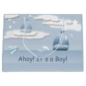 Ahoy Es ist ein Boy Sailboat LGB Große Geschenktüte (Vorderseite)