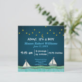 Ahoy, es ist ein Boy & Stars - Geburtserklärung Ankündigung (Stehend Vorderseite)