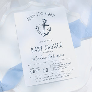 Ahoy! Es ist ein Junge! Maritime Babyparty-Einladu Einladung