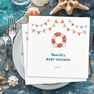 Ahoy, es ist ein Junge, maritime Babyparty Serviette