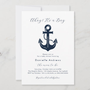 Ahoy Es ist ein Junge Nautical Anker Babyparty Einladung