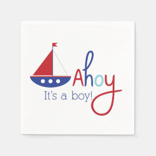 Ahoy, es ist ein Junge! Nautische Baby-Party Servi Serviette