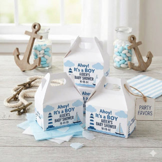 Ahoy, es ist ein Junge, nautische Babyparty-Gesche Geschenkschachtel