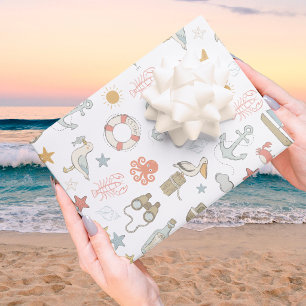 Ahoy, es ist ein Junge, nautische Babyparty Geschenkpapier Set
