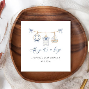 Ahoy, es ist ein Junge, nautische Babyparty Servie Serviette